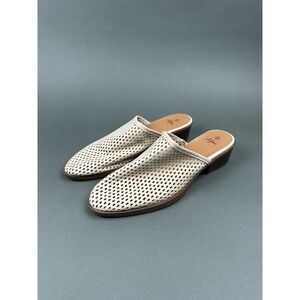 Sophie Sue Mules Cream Tan Women's Size 9 Slides Shoes Perforated Summer